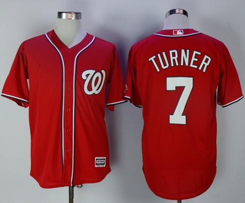 Nationals #7 Trea Turner Red New Cool Base Stitched MLB Jersey - Click Image to Close